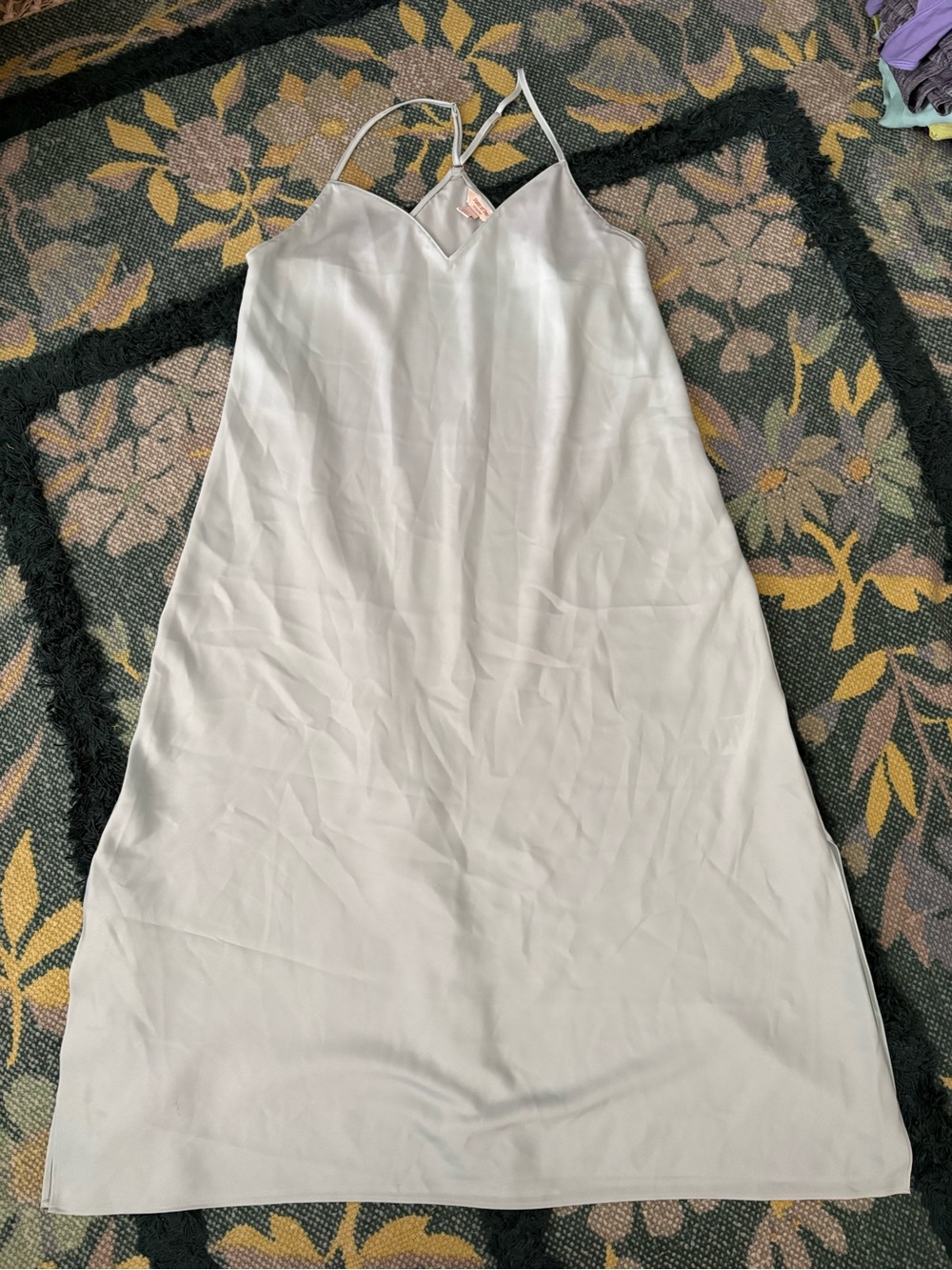State of Day Intimates - Satin Slip Dress Pajama in Light Blue - Size M